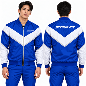เสื้อแจ็คเก็ตบอมเบอร์ผ้าซาตินสีเทาส้มสำหรับผู้ชาย แบบกันลม มีซิป คอตั้ง สไตล์สปอร์ต พร้อมออกแบบและโลโก้ตามสั่ง - Product Image 4