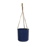 Pot suspendu noir en métal avec corde en jute naturelle résistante, design moderne élégant, pot suspendu décoratif