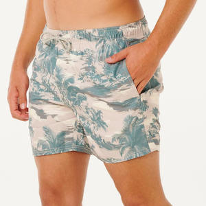 Shorts de bain décontractés pour hommes, taille mi-haute, en toile, style streetwear estival, motif uni, écologiques, respirants et à séchage rapide - Product Image 2