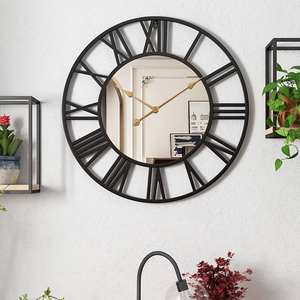Horloge murale analogique en métal moderne et élégante de 12 pouces, élégante horloge pour la maison, le bureau, le salon, design mural - Product Image 1