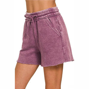 2026กางเกงขาสั้นผ้าฟลีซปักสีพื้นผ้าคอตตอนสีพื้นสำหรับกลางแจ้งผ้าฟลีซ100% ไม่ซีดแสงแดดแนววินเทจผ้ายีนส์สำหรับผู้ชาย - Product Image 2