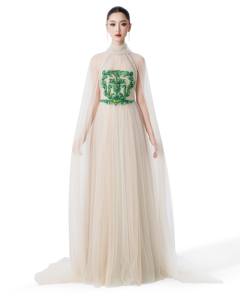 <b>EMERALD</b> <b>dress</b> _ couture luxury evening <b>dress</b> from local brand Vietnam - Product Image 1