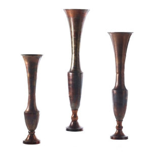 Florero de Metal hueco con acabado plateado de diseño moderno, estilo martillado para mesa, sala de estar, exhibición de recepción de bodas - Product Image 2