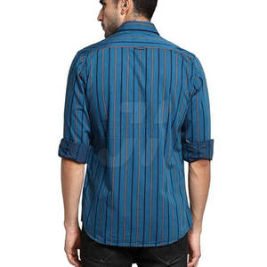 Elegante camisa de vestir de algodón 100% ajustada para hombre resistente a las arrugas con corte moderno para uso diario o de oficina - Product Image 3