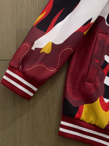 แจ็คเก็ตบอมเบอร์สไตล์ไฮสตรีทสำหรับผู้ชาย  โลโก้ด้านหน้า กันน้ำ กันลม  แบบซับลิเมชั่น  สำหรับฤดูหนาว - Product Image 4