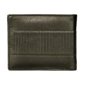 Portefeuille court en cuir véritable élégant pour hommes ouvert Logo en relief personnalisé Porte-cartes bloquant la RFID Design rayé - Product Image 5