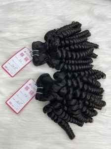 Extensions de cheveux vierges vietnamiens Remy de 24 pouces Cheveux humains bruts à double tirage noirs à la machine Twist Curly Style de haute qualité - Product Image 4
