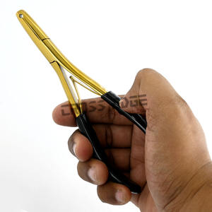 Best Stainless Steel Hair Extension Pliers tool 1-hole Micro Nano beads hair crimper Plier with <b>Rubber</b> Handle Double Spring - Product Image 2