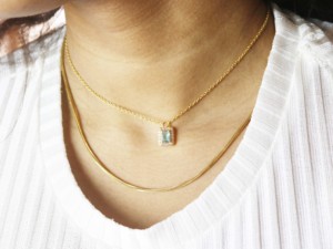 Collier octogone en topaze bleue: pendentif en argent sterling avec pierres précieuses, pierre de naissance de décembre - Product Image 5