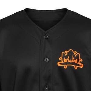 Camiseta Deportiva de Béisbol Negra para Hombre, con Botones en la Parte Delantera, Manga Corta, Parches Bordados, Uniforme Personalizado para Equipos, Venta al por Mayor - Product Image 3