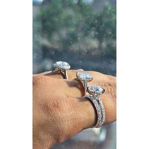 แหวนเพชรทรงกลมธรรมชาติแบบ Pavé Solitaire น้ำหนัก 3.06 กะรัต - Product Image 6