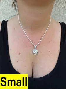 สร้อยคอจี้หัวเมดูซ่าฮิปฮอปชุบโรเดียมเงินแท้ 925 ประดับเพชรโมอิสซาไนต์แบบไอซ์ สำหรับทุกเพศ - Product Image 6