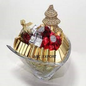 Bandeja DE SERVICIO DE Chocolate Coral de nuevo diseño de Metal dorado, bandeja de Chocolate elegante de diseño de lujo para regalar decorativa al por mayor - Product Image 4