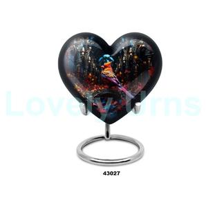 Venta caliente hermosa urna de cremación de corazón de pájaro Cardenal para adultos para cenizas humanas urna funeraria grande decorativa con bolsa de terciopelo gratis - Product Image 2