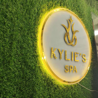 Logo d'entreprise en métal 3D personnalisé, acrylique blanc/transparent, étanche IP65, enseigne au néon rétroéclairée pour salons de beauté, salons de coiffure, entreprises