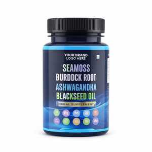 Premium Immunity Boost Energy Detox Bienestar holístico Japón Mar Musgo Bardana Raíz Ashwagandha Semilla negra en forma de cápsula - Product Image 3