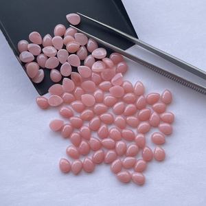 4mm 6mm 8mm naturel rose opale poire lisse Cabochon pierre précieuse en vrac qualité AAA en vrac en gros pour la fabrication de bijoux vraie pierre inde - Product Image 4
