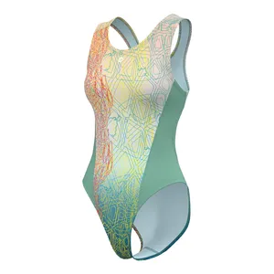 Traje de baño de competición de una pieza Pro Openback Aerial Seafoam para mujer - Product Image 1