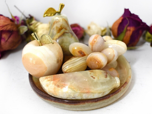 Assiettes à fruits personnalisées en onyx vert avec fruits en onyx assortis, plateau de service décoratif en pierre polie pour la maison, l'hôtel et le restaurant - Product Image 3