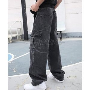 Bonne qualité hommes jambe large pantalon bas prix 2025 hommes Streetwear hommes jambe large jean pantalon taux de vente entier - Product Image 3