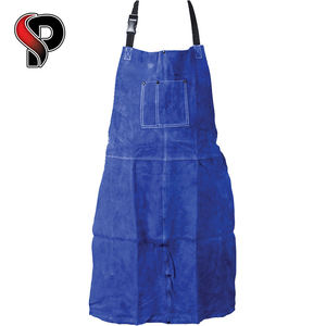 Best Quality Red Full Length Customized <b>Leather</b> Welding <b>Apron</b> Industrial Safety Highest Feature for Welder's Protection <b>Apron</b> - Product Image 3