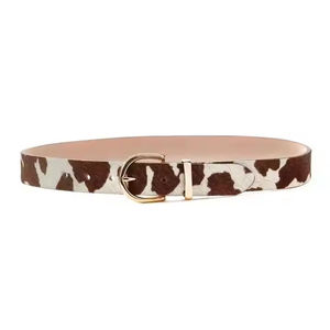 Factory New Design Customizable Cowhide Leather <b>Belt</b> for Men and Women Western Fashion Style with Cow Hair Price - Product Image 4
