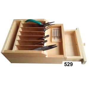 Support en bois de haute qualité pour pinces avec tiroir, joints à queue d'aronde soignés et finition vernie, fournisseur d'outils de bijouterie, vente en gros - Product Image 2