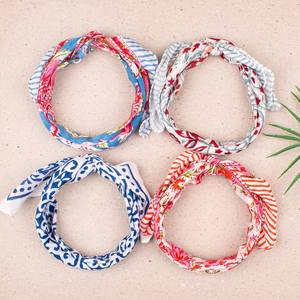 Juego de 4 Pañuelos de Algodón Sostenible, Ligeros, Estilo Boho, Pañuelo para la Cabeza, Bufanda de Verano, Regalo de Viaje - Product Image 5