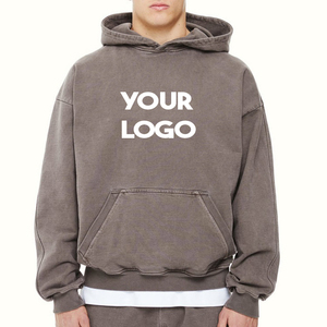 Calidad Premium Logotipo personalizado Algodón Hombres Lavado Calidad superior Recortada Pesada Sudadera con capucha Unisex Slim Fit - Product Image 1