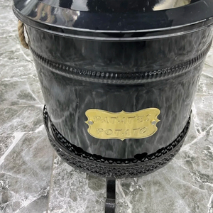 Conteneur de rangement alimentaire en métal laqué noir à 3 niveaux pour pommes de terre, oignons, ail - Rangement de cuisine écologique - Product Image 3