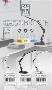 BEL AIR HOME-Lámpara de escritorio Led Flexo articulada de 10W Serie Bridge con 3 temperaturas de luz 3000-4000-6000K (BLANCO) - Product Image 2