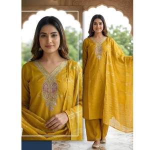 Nuevo Conjunto de Kurta Palazzo Veticano Hecho a Mano con Dupatta Digital para Oficina, Fiesta, Recepción de Boda y Eventos Tradicionales - Product Image 6