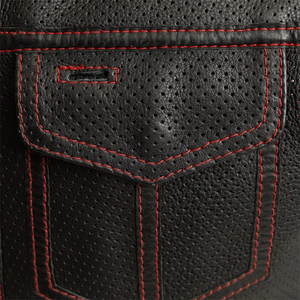 Meilleure vente gilet en cuir noir pour hommes grande taille sans manches et poches avant 100% gilet de moto chauffant d'hiver de haute qualité - Product Image 4