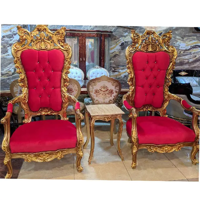 Kraliyet düğün gelin prenses taht sandalyeler güzel düğün sahne gelin ve damat sandalyeler kral ve kraliçe düğün taht sandalyeler