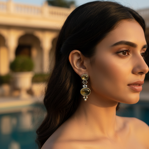 Pendientes de Plata de Ley 925 con Piedra Verde, Accesorios de Moda para Mujer - Product Image 1