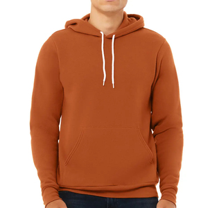 Sweat-shirt à capuche en éponge française unisexe de poids moyen, orange brûlé, chiné, lavage confortable pour vêtement, coton brodé teint en bambou - Product Image 1