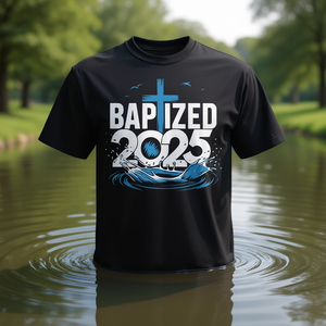 T-shirt Baptized 2025, cadeau de baptême chrétien, taille adulte unisexe - Product Image 3