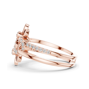 Bague florale infinie en diamant de laboratoire 0,286 CT pour femme, clarté VVS-VS EF, or 18 carats, 14 carats, 10 carats et argent 925, rose - Product Image 6