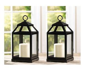 Farol Decorativo de Metal con Borde Negro de Acabado Antiguo para Decoración del Hogar, Exportador Mayorista - Product Image 1