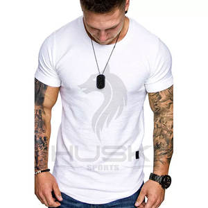 T-shirt uni en coton et Polyester pour hommes, bon prix, coupe Slim, entraînement - Product Image 5