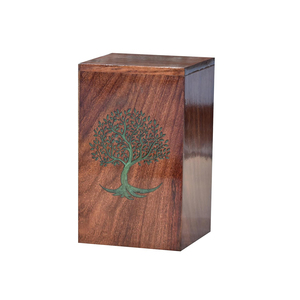 Urne funéraire classique en bois avec la meilleure finition polie Design à thème naturel pour décoration intérieure Vase de cendres funéraires pour adultes - Product Image 6