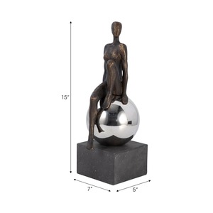 Estatuilla humana de moda, escultura de mesa, acento de declaración creativa, perfecto para estante de escritorio, sala de estar u oficina - Product Image 5