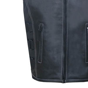 Stylish <b>Mens</b> Leather <b>Vest</b> for Casual and Motorcycle Use best <b>men's</b> leather <b>vest</b> for sale at cheap price - Product Image 6