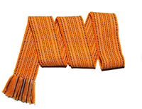 Ceinture en dentelle de laine faite à la main ukrainienne, ceinture ethnique rouge, ceinture cosaque vibrante, ceinture slavique colorée, cadeau