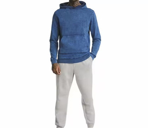 Sweat à capuche zippé surdimensionné pour homme en coton éponge français Acid Wash & 3D Tie Dye Print Winter Washed Hoodie For Mens - Product Image 1