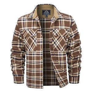 Chemise-veste rétro en flanelle à carreaux pour homme, coupe-vent décontracté à manches longues, col à revers, style motard, respirant, automne-hiver - Product Image 4