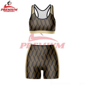 Sujetador deportivo OEM ODM, traje de Yoga, pantalones cortos de Yoga sin costuras para mujer y conjunto de Sujetador deportivo, ropa deportiva que absorbe la humedad para entrenamiento - Product Image 1