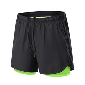 Vente en gros de shorts de sport pour hommes shorts de sport élégants à 2 couches logo personnalisé short de course athlétique 2 en 1 à séchage rapidelivraison DDP - Product Image 6