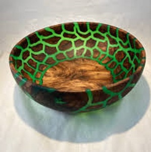 ชามผลไม้และสลัดไม้ดีไซน์พิเศษเคลือบเรซิ่นอีพ็อกซี่สีน้ำเงิน คอลเลคชั่นคุณภาพสูง ราคาโรงงาน จากอุตรพัฎฐ์ - Product Image 6