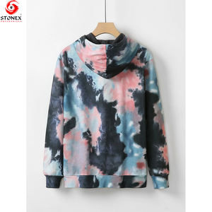 Sweat à capuche polaire d'hiver pour hommes imprimé personnalisé nouvelle mode pull d'extérieur poche kangourou cravate-Die col à capuche - Product Image 2